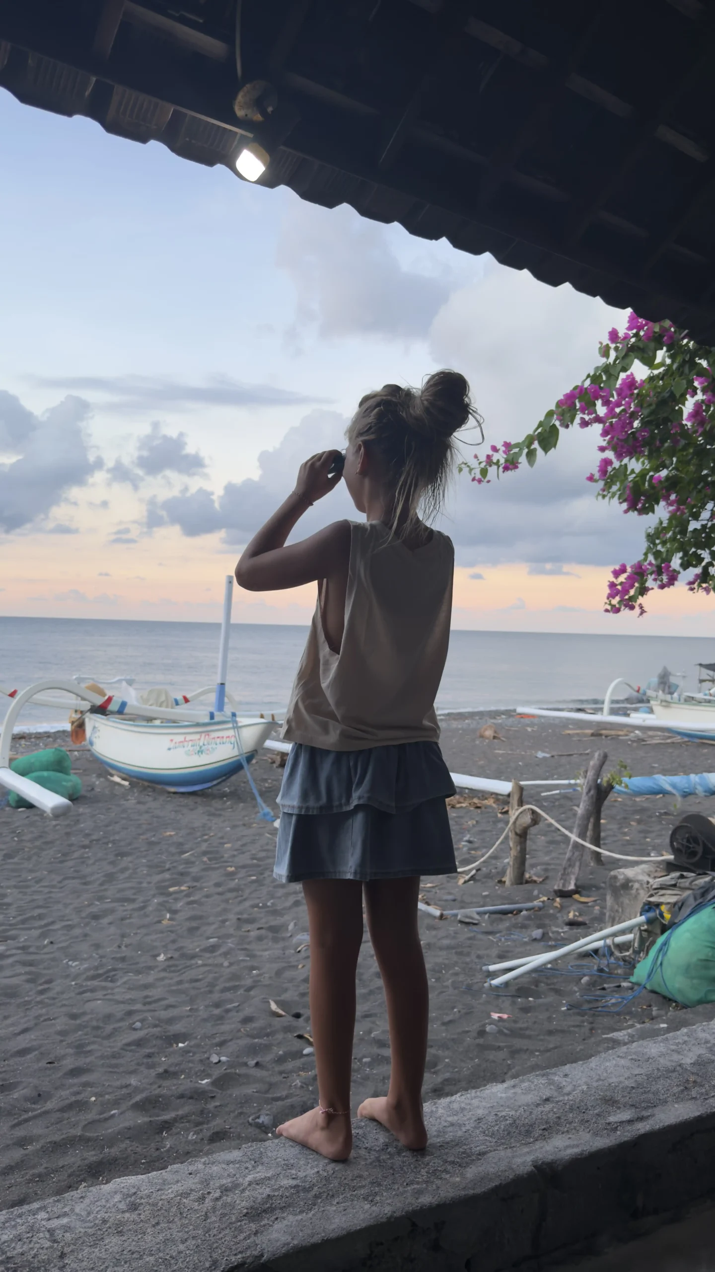 Amed Black sand beach in Bali